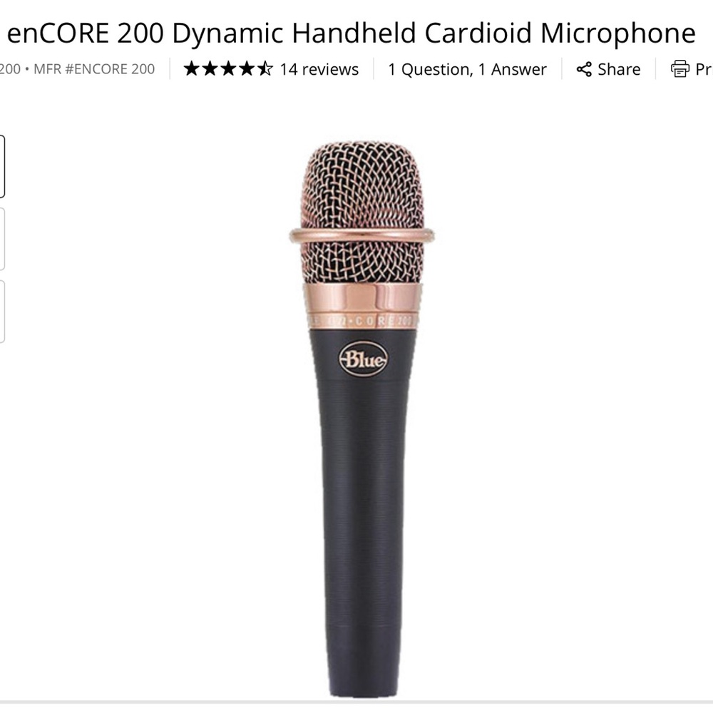 Blue Encore 200 Dynamic Handheld Cardioid Microphone